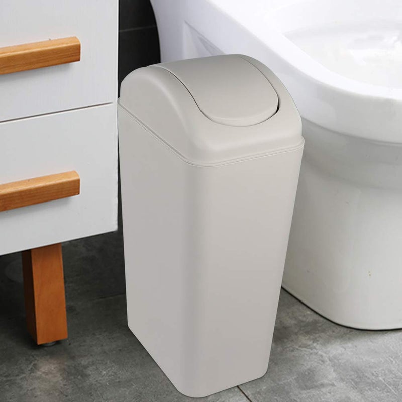Obstnny Slim Plastic Trash Can for Narrow Spaces at Home or Office, 14L Capacity - Image 2